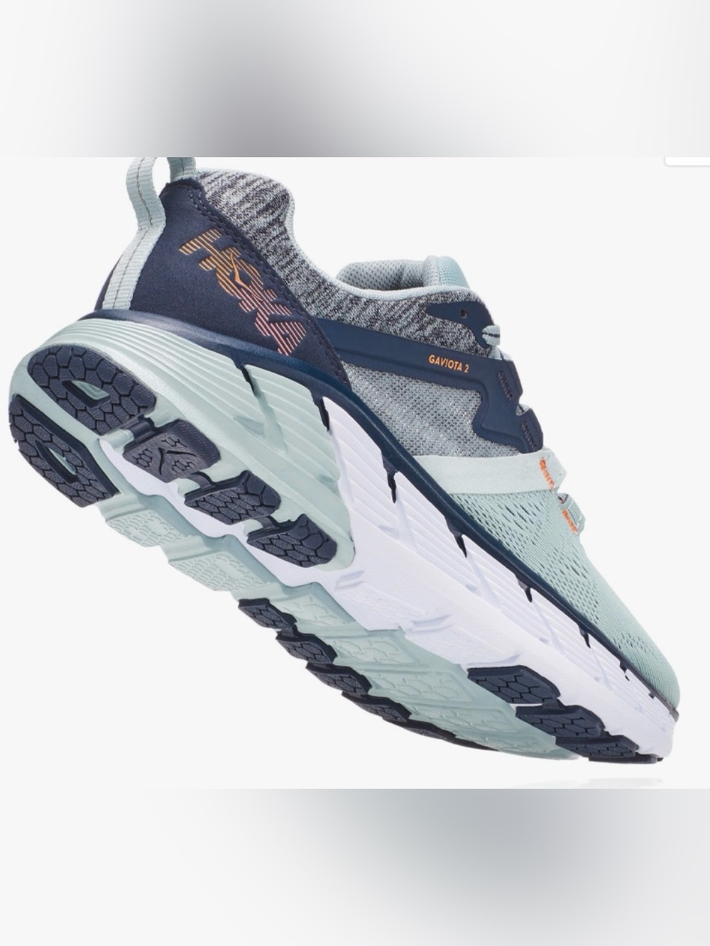 Men’s Hoka One One Gaviota 2 Mint /Seafoam Green and Navy Running Shoes Size 10